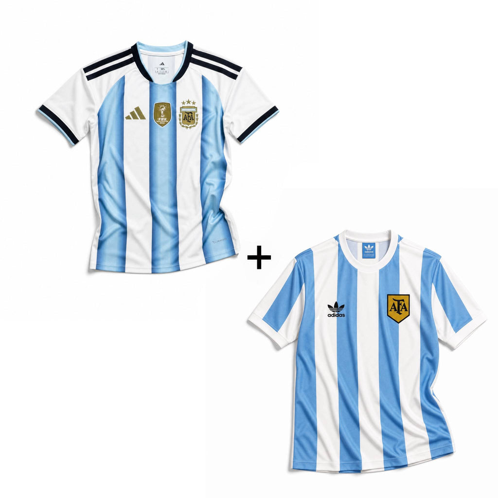 Argentina Maglia Home 1978 Vittoria Mondiali + Argentina Maglia Home 2026 World Cup