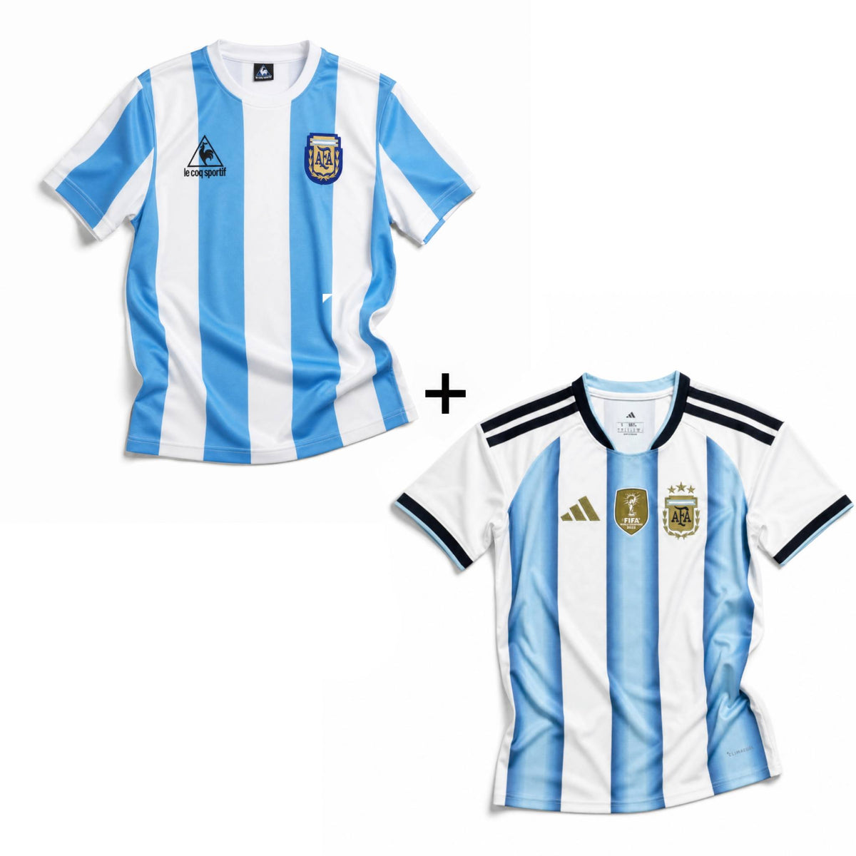 Maglia Maradona Argentina Home 1986 Vittoria Mondiali + Maglia Messi Argentina Home 2026 World Cup