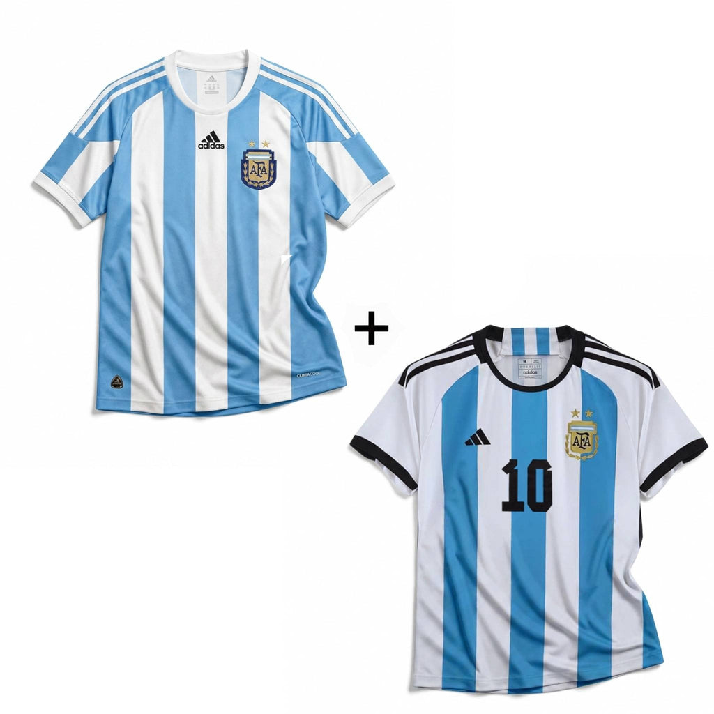 Maglia Messi Argentina Home 2010 + Maglia Messi Argentina Home 2022 World Cup Winners