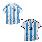 Maglia Messi Argentina Home 2010 + Maglia Messi Argentina Home 2022 World Cup Winners