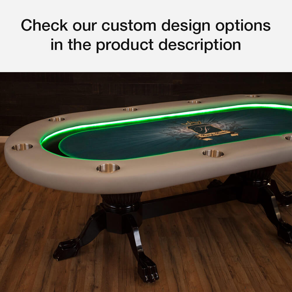 BBO Poker Tables Elite Alpha LED Black Oval Poker Table