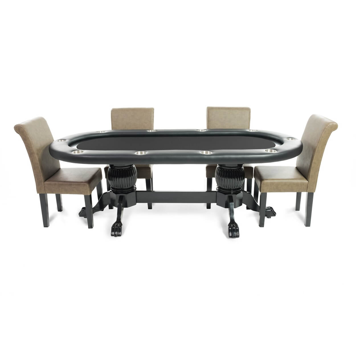 BBO Poker Tables Elite Black Oval Poker Table 10 Person