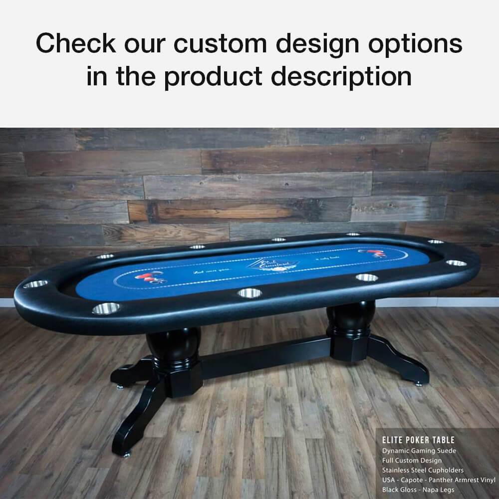 BBO Poker Tables Elite Black Oval Poker Table 10 Person