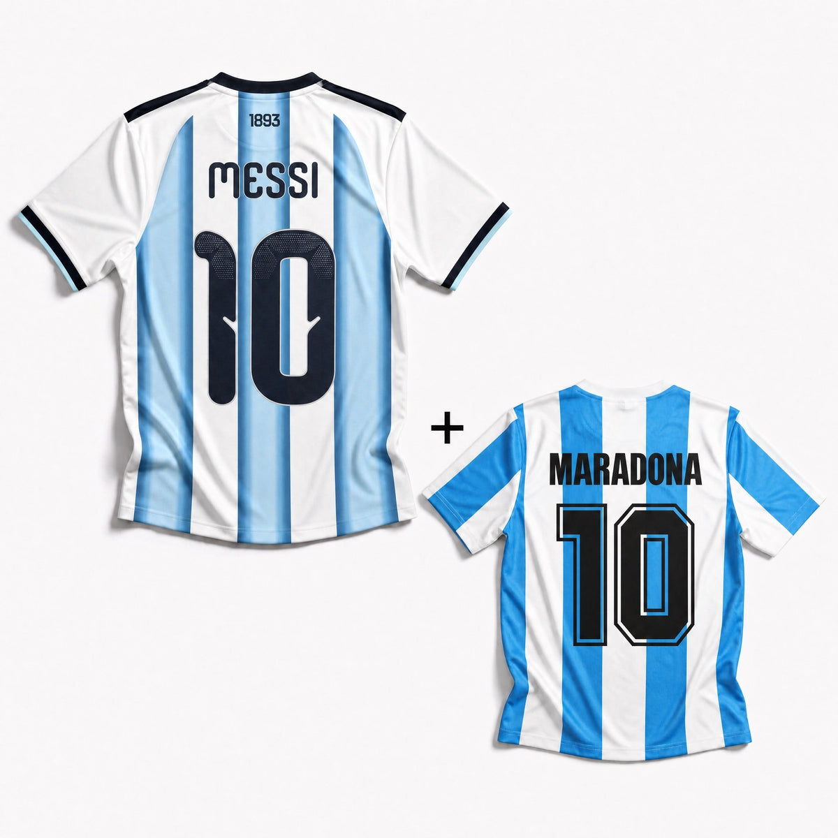 Maglia Maradona Argentina Home 1986 Vittoria Mondiali + Maglia Messi Argentina Home 2026