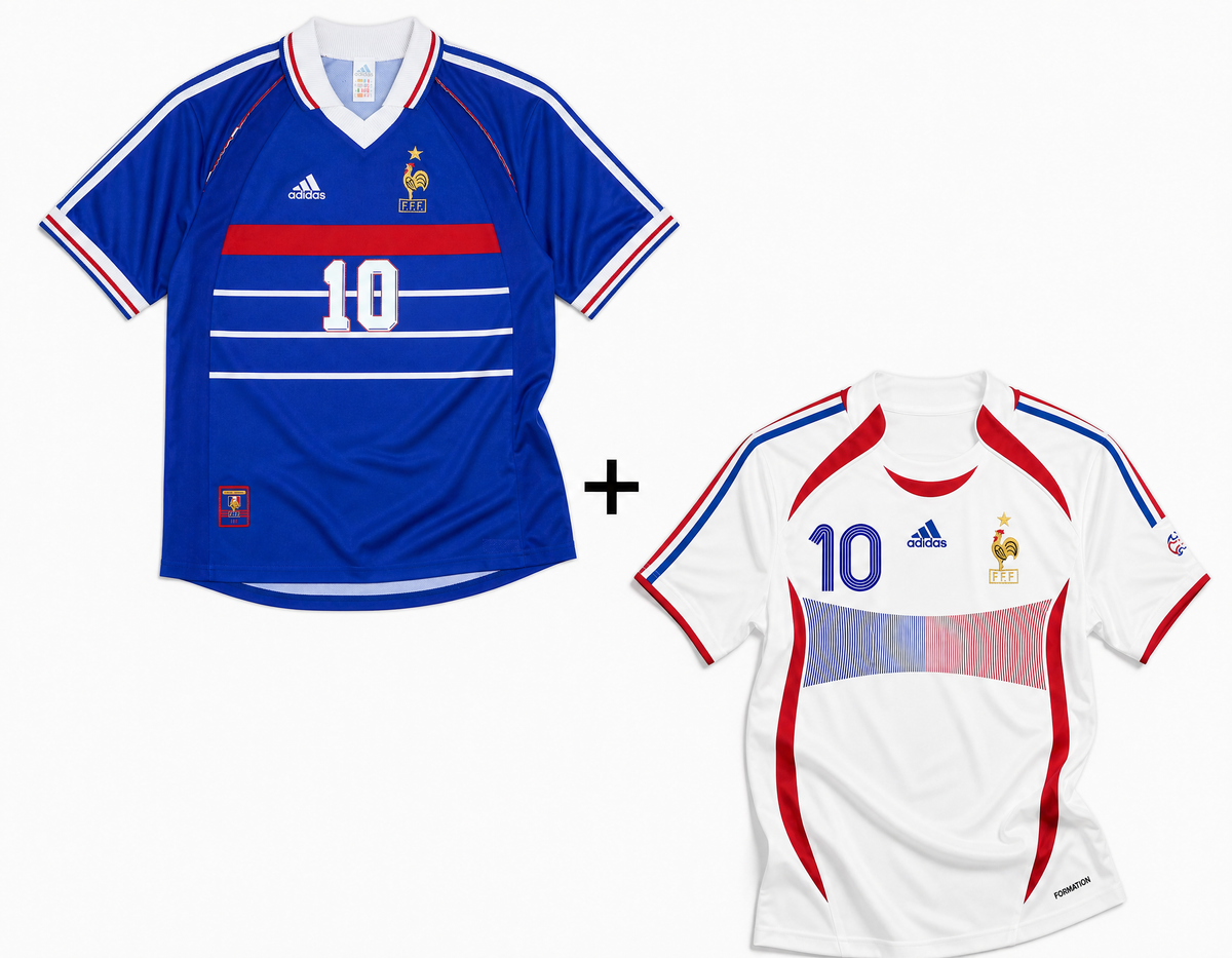 Maglia ZIDANE France Home 1998 + Maglia ZIDANE France Away 2006