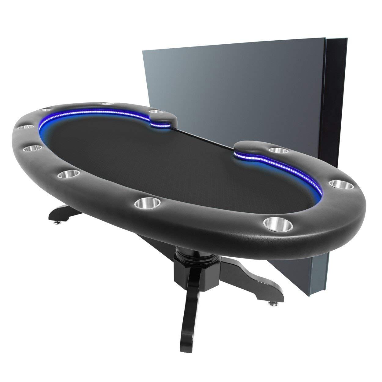 BBO Poker Tables Lumen HD LED Black Poker Table 10 Person