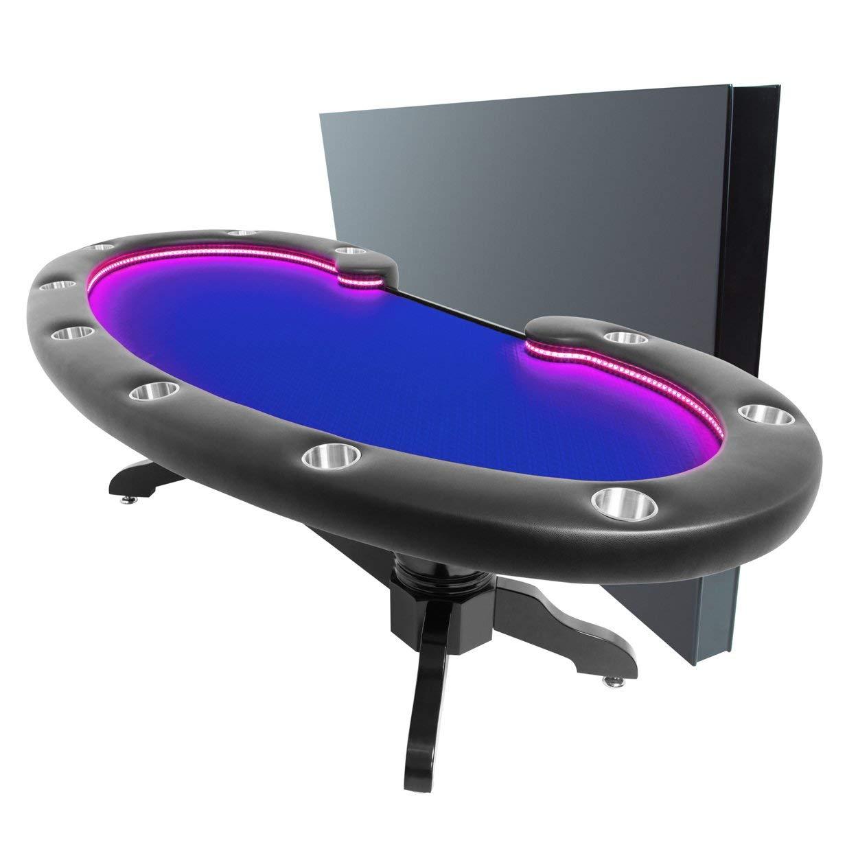 BBO Poker Tables Lumen HD LED Black Poker Table 10 Person