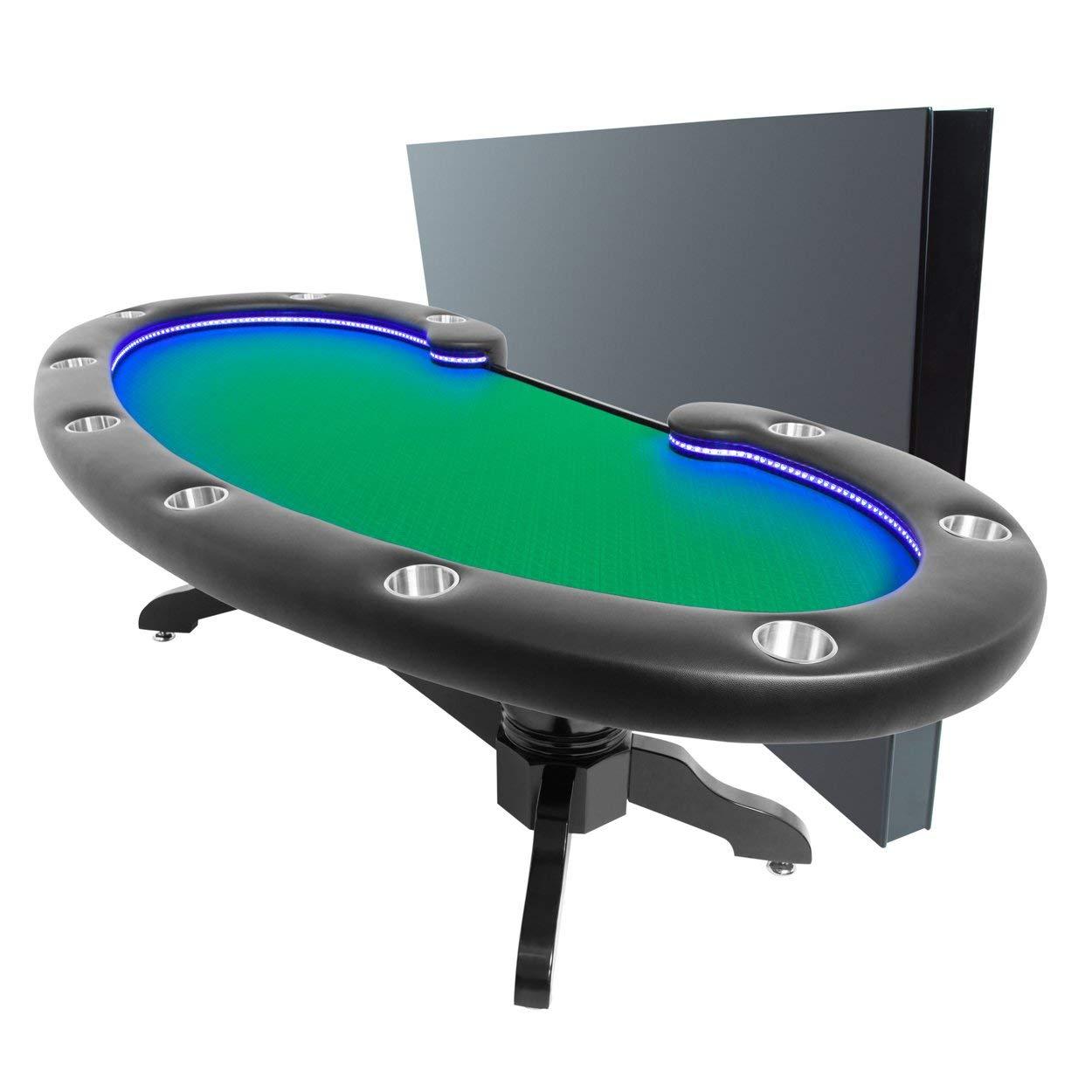 BBO Poker Tables Lumen HD LED Black Poker Table 10 Person