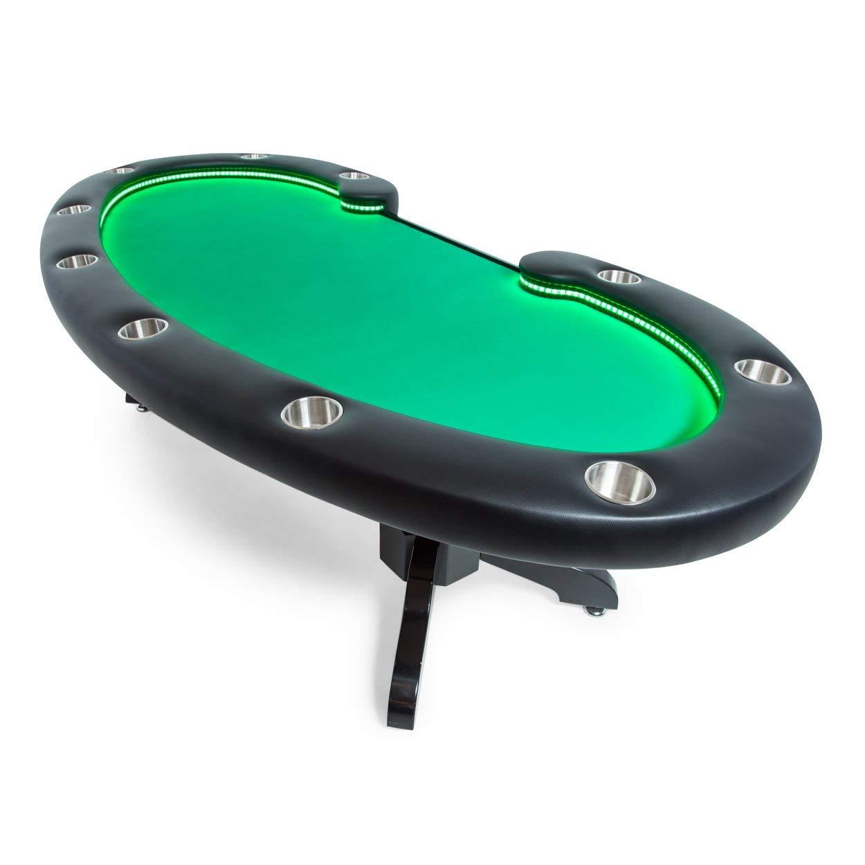 BBO Poker Tables Lumen HD LED Black Poker Table 10 Person