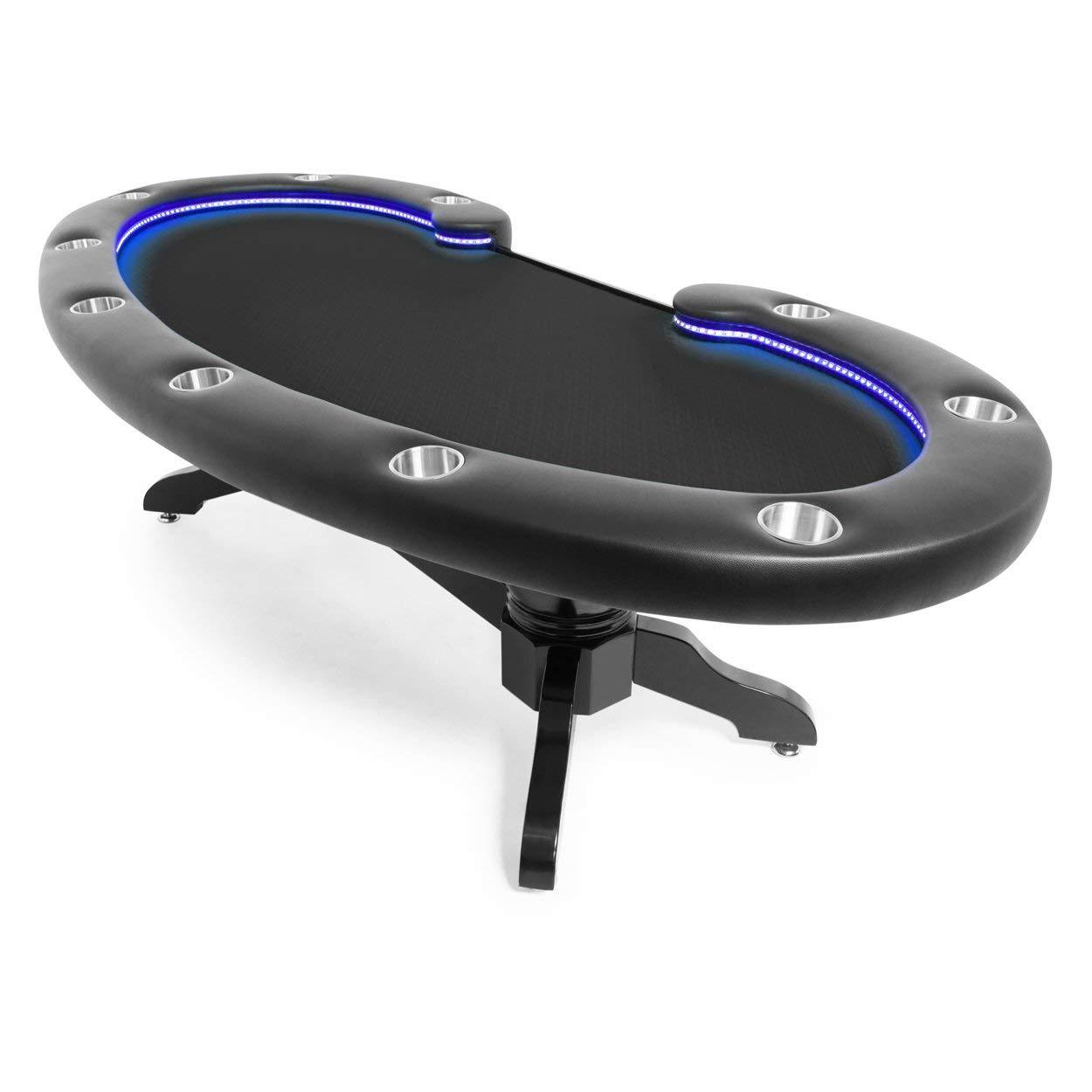 BBO Poker Tables Lumen HD LED Black Poker Table 10 Person