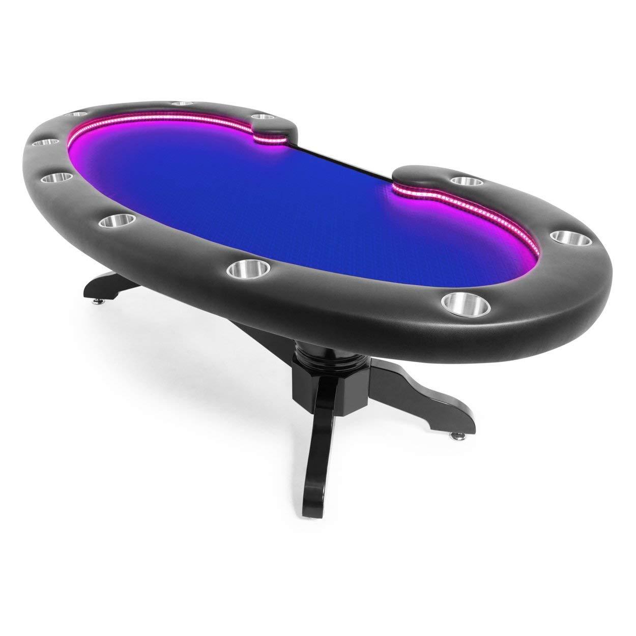 BBO Poker Tables Lumen HD LED Black Poker Table 10 Person