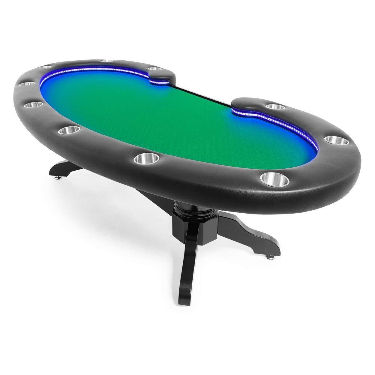 BBO Poker Tables Lumen HD LED Black Poker Table 10 Person