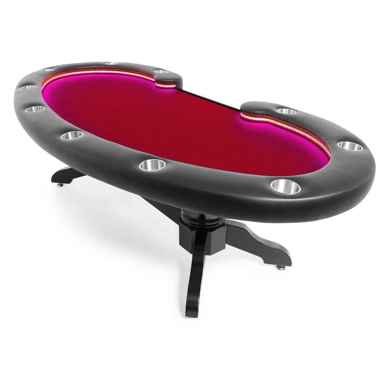 BBO Poker Tables Lumen HD LED Black Poker Table 10 Person