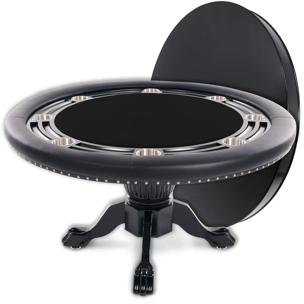 BBO Poker Tables Nighthawk Black Round Poker Table 8 Person
