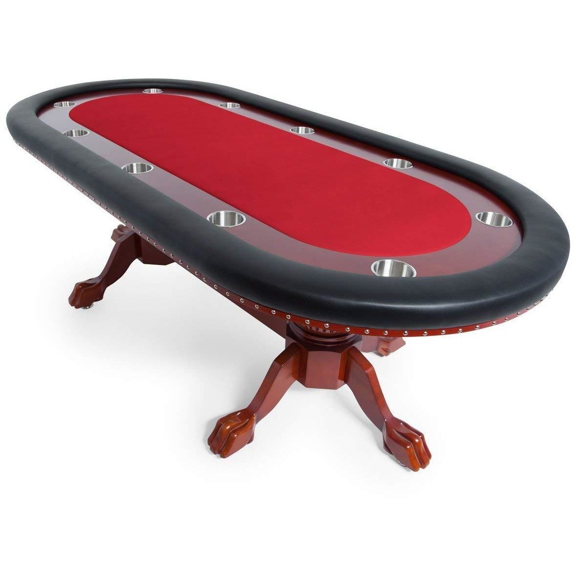 BBO Poker Tables Rockwell Mahogany Oval Poker Table