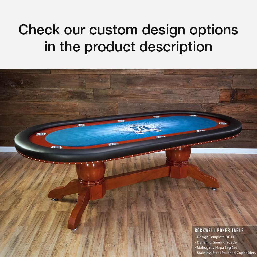 BBO Poker Tables Rockwell Mahogany Oval Poker Table
