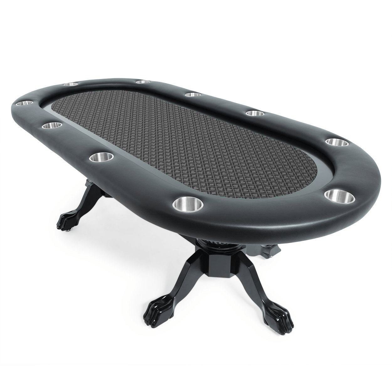BBO Poker Tables Elite Black Oval Poker Table 10 Person